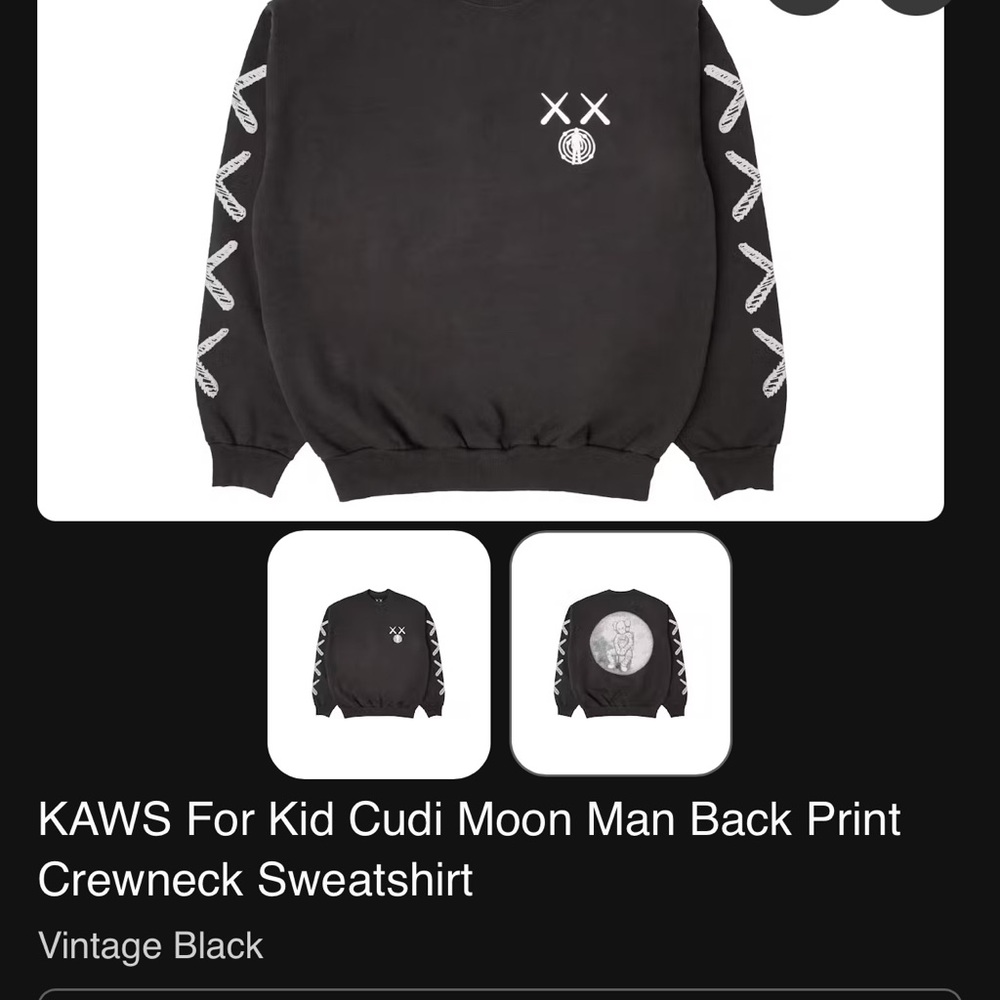 🛑(Sold) KAWS Black Crewneck Sweater with Graphic Design